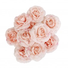 10x Fake Camellia Silk Flower Heads For Bridal Hairpin Brooch DIY Light Pink   132744145329